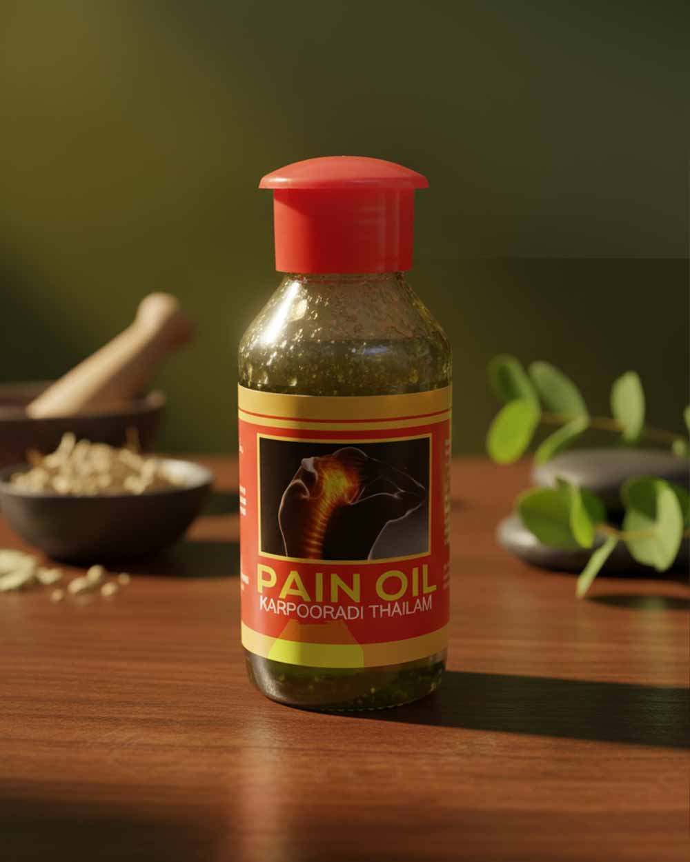 AYURVEDIC-PAIN-OIL--2-KARPOORADI-OIL Pain Oil- Karpooradi Thailam - 200 ml - Image 1