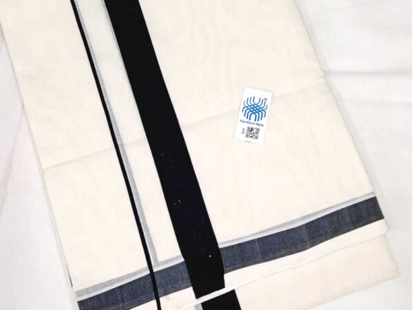 Kuthampully Double Mundu - Black