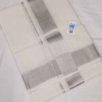 Kuthampully Double Mundu - Silver Broader Line