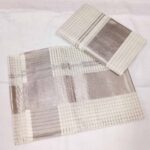 Kuthampully Silver checkered Set Mundu