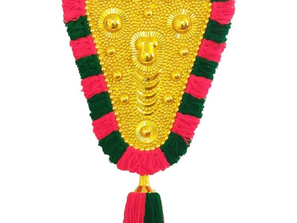 Premium Handcrafted Kerala Nettipattam | Elephant Caparison - Pink & Green  – Traditional Wall Hanging - 70 cm