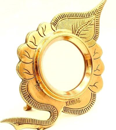 Original Aalila Aranmula Kannadi - Authentic Peepal Leaf Shaped Metal Mirror (GI Tagged)