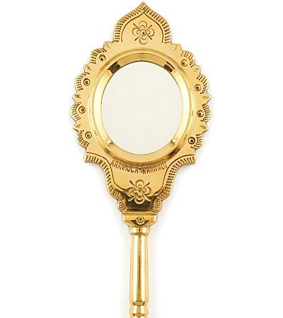 Original Aranmula Valkannadi(6cm glass sized) - Authentic Kerala Metal Mirror (GI Tagged)