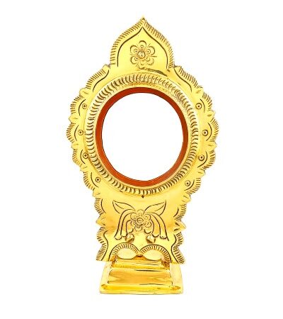 Original Aranmula Peeda Kannadi(6.5 glass size) - Authentic Kerala Metal Mirror (GI Tagged)