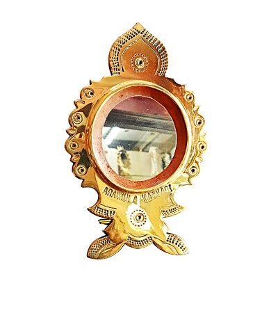 Original Aranmula Kannadi(4.5 mirror sized) - Authentic Kerala Metal Mirror (GI Tagged)